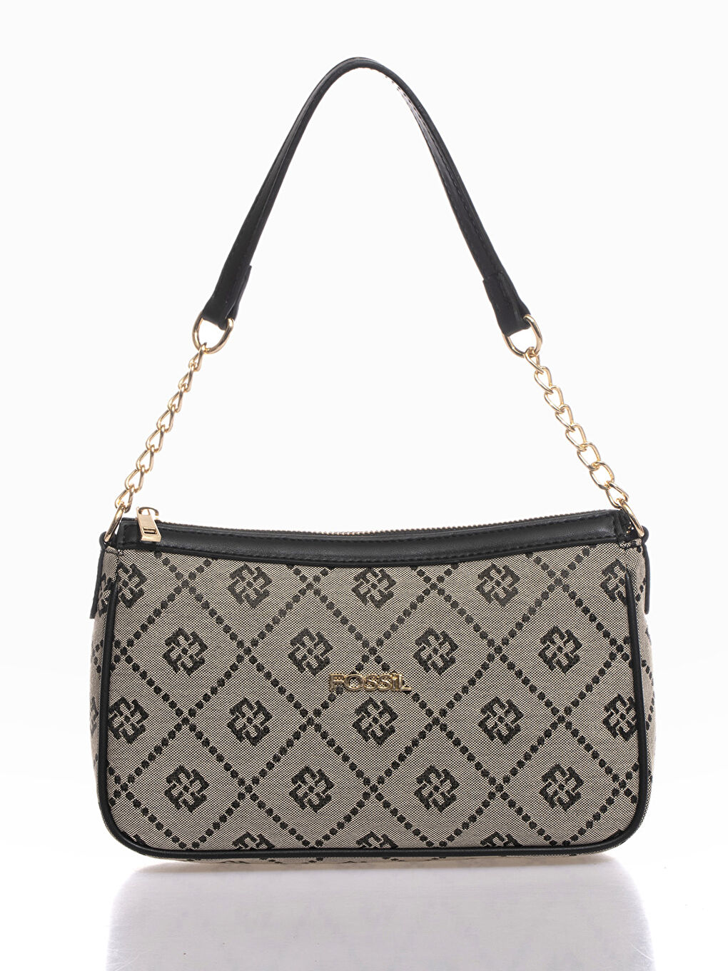 Bej Fossil Desenli Kadın Omuz Çantası-3