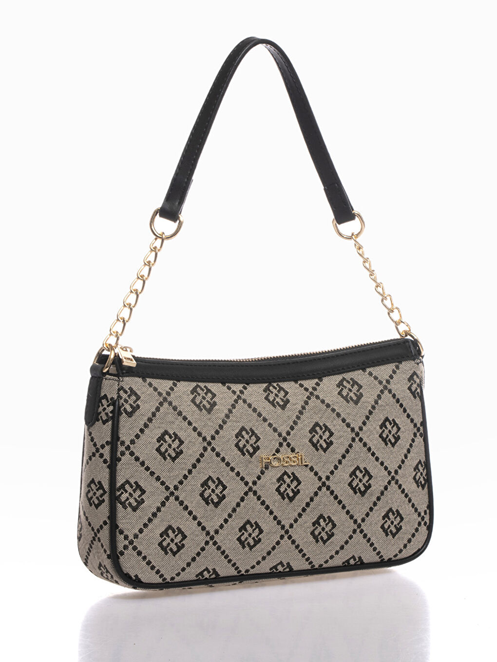 Bej Fossil Desenli Kadın Omuz Çantası-4