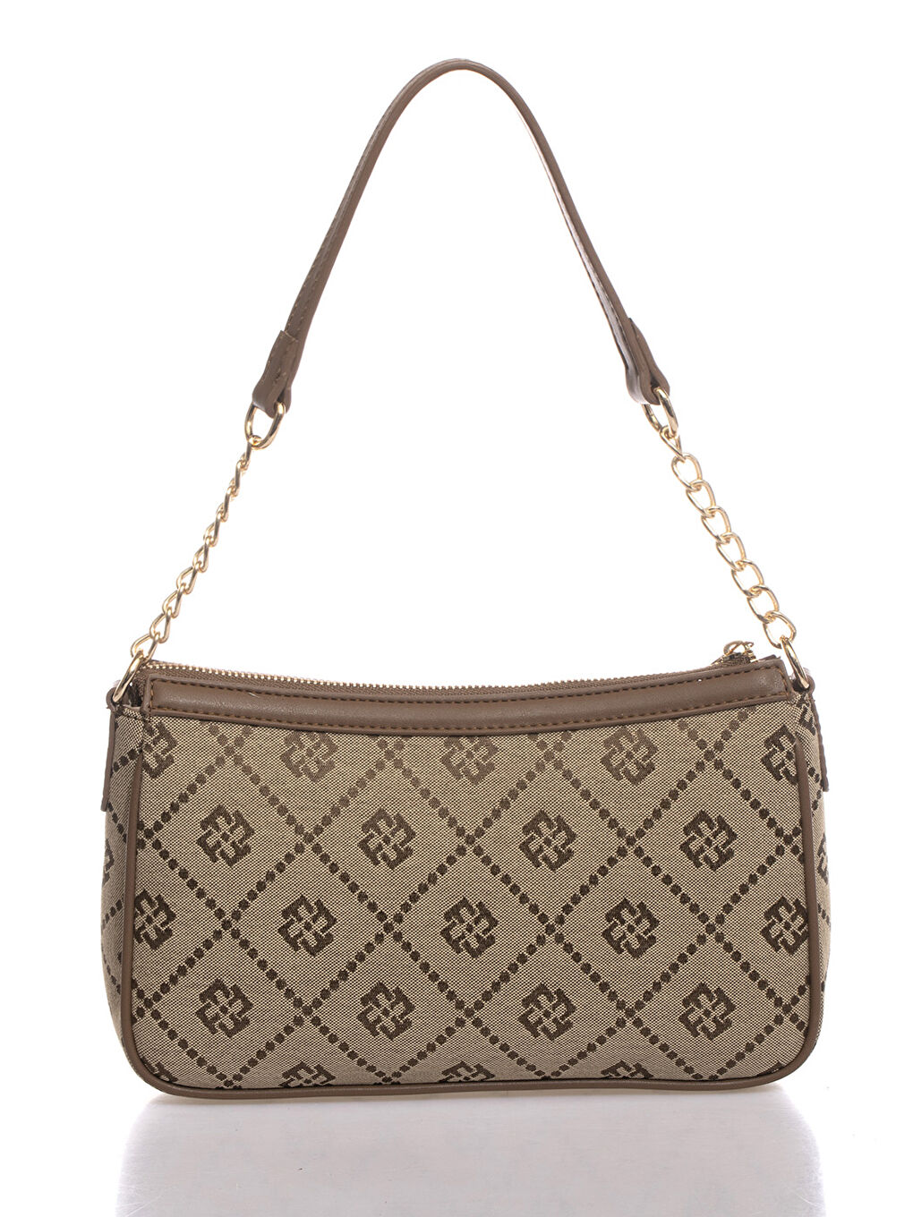 Kahverengi Fossil Desenli Kadın Omuz Çantası-5