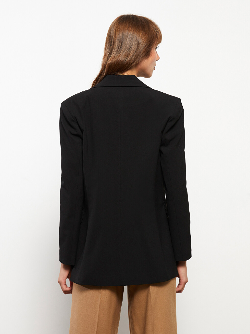 Plain Long Sleeve Women's Blazer Jacket-6