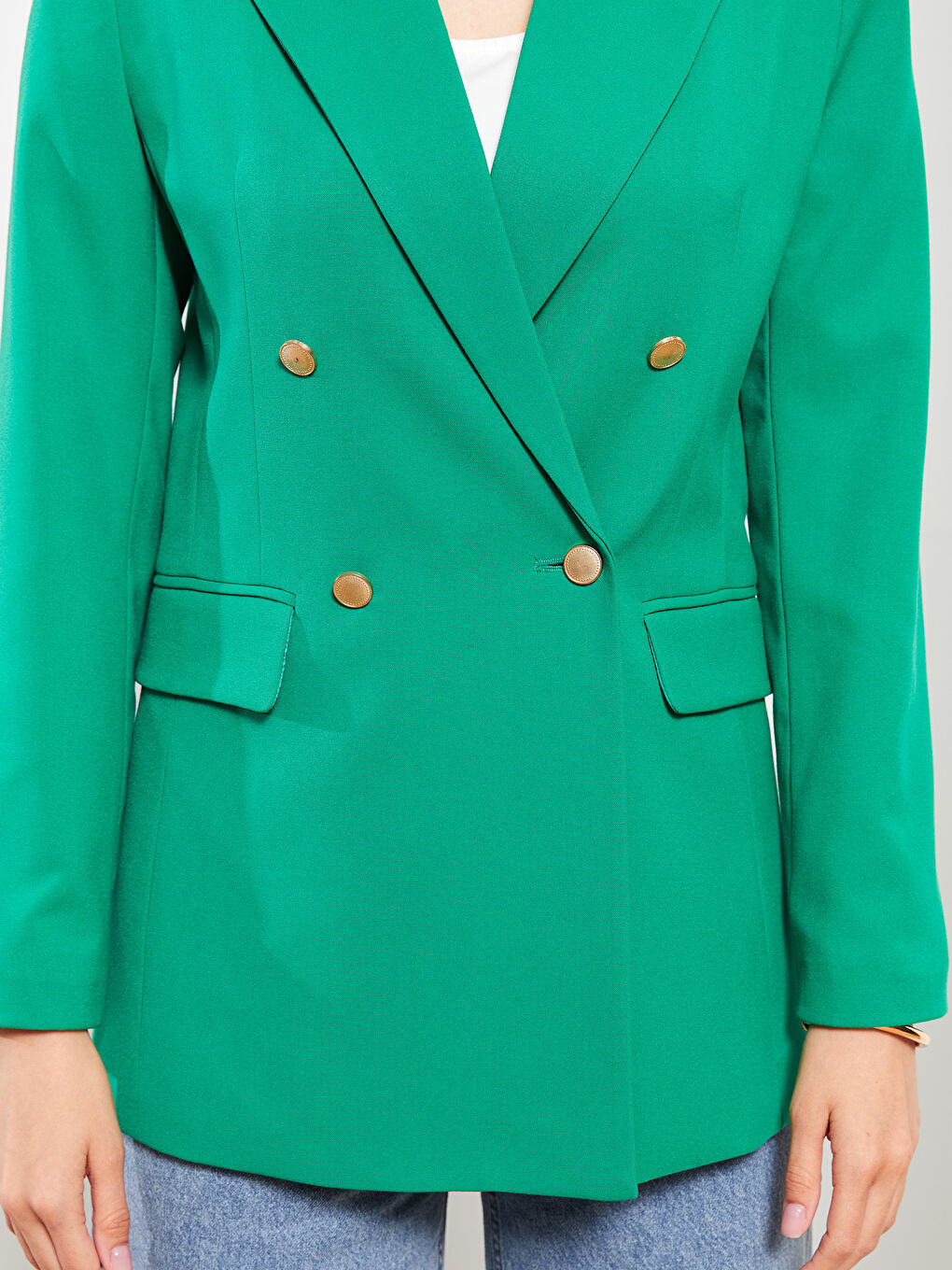 Plain Long Sleeve Women's Blazer Jacket-7