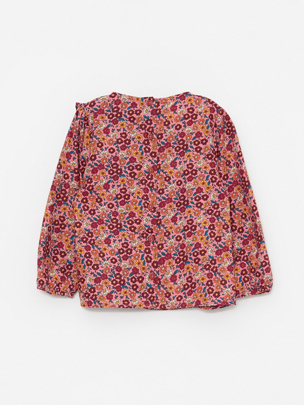 Crew Neck Long Sleeve Printed Baby Girl Blouse-1