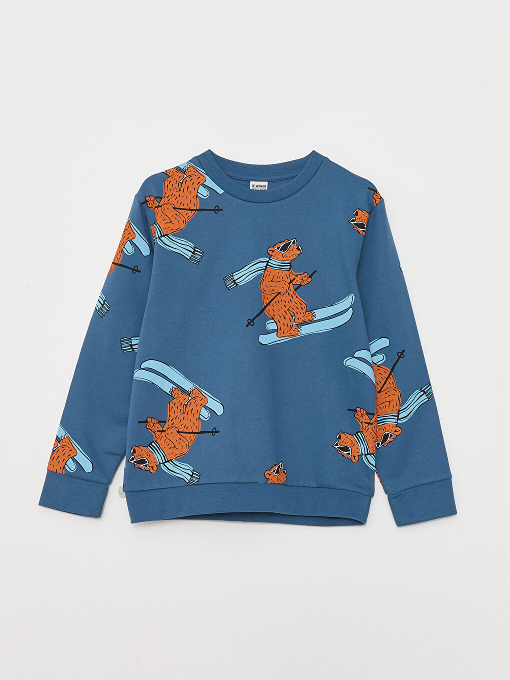 Crew Neck Printed Long Sleeve Boys' Sweatshirt