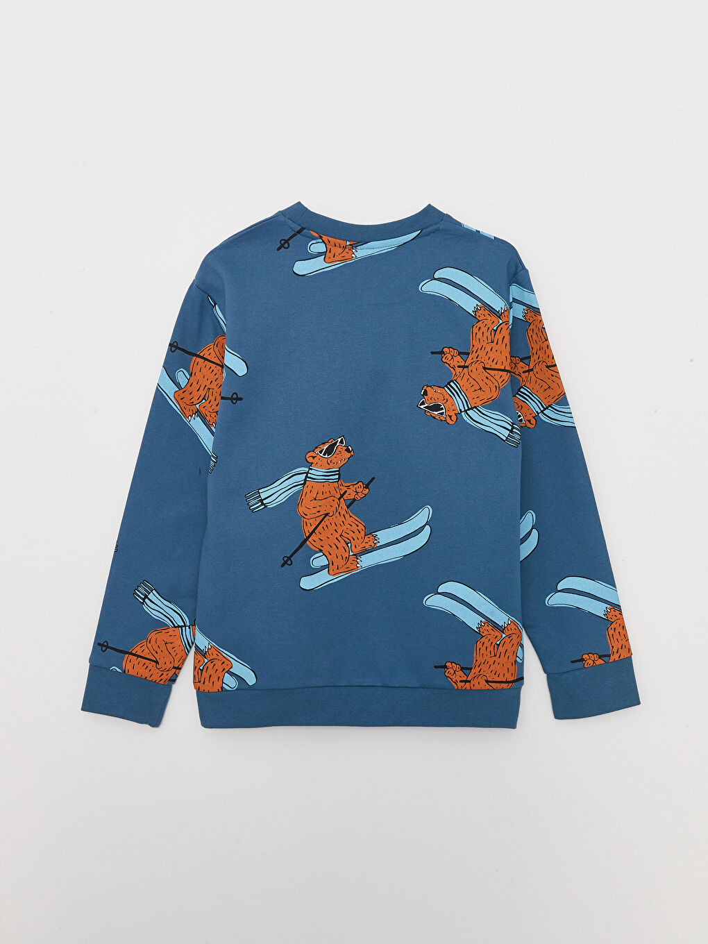 Crew Neck Printed Long Sleeve Boys' Sweatshirt-1