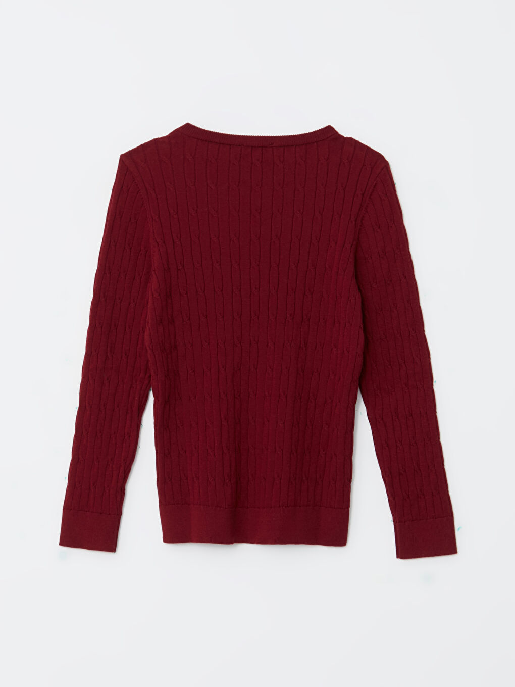 سترة تريكو بياقة على شكل حرف V وكم طويل منقوش للسيدات-6