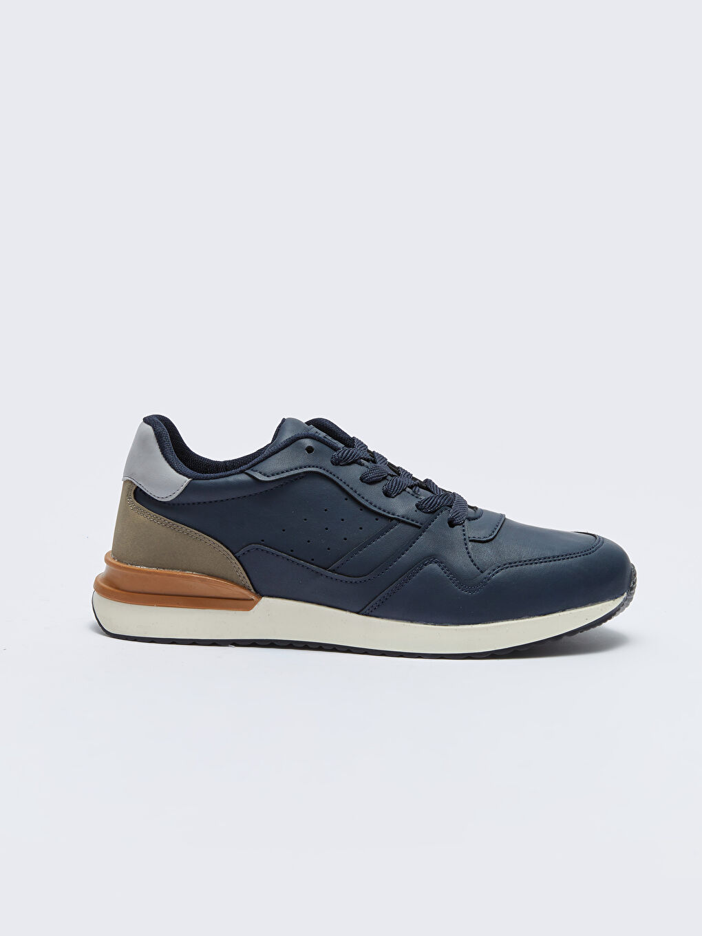 Lacivert Bağcıklı Baskılı Erkek Aktif Spor Ayakkabı-1