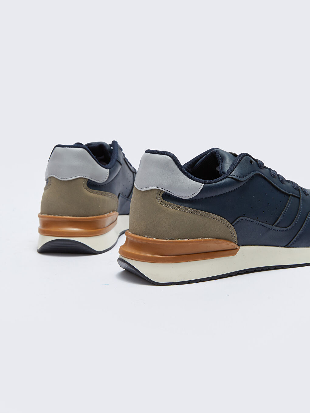 Lacivert Bağcıklı Baskılı Erkek Aktif Spor Ayakkabı-4