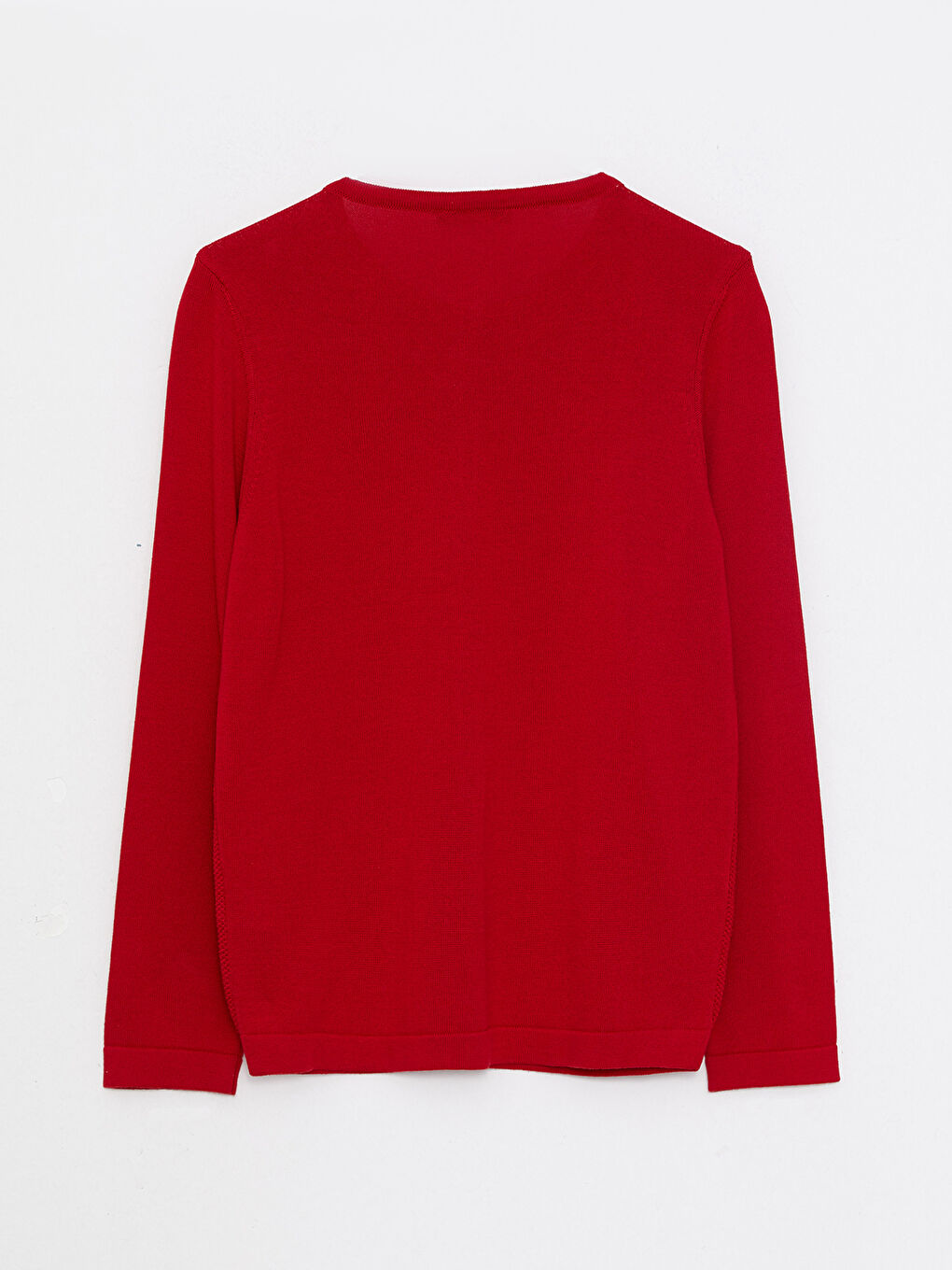 әйелдерге арналған дөңгелек жағалы өрнексіз ұзын жең трикотаж кардиган-6