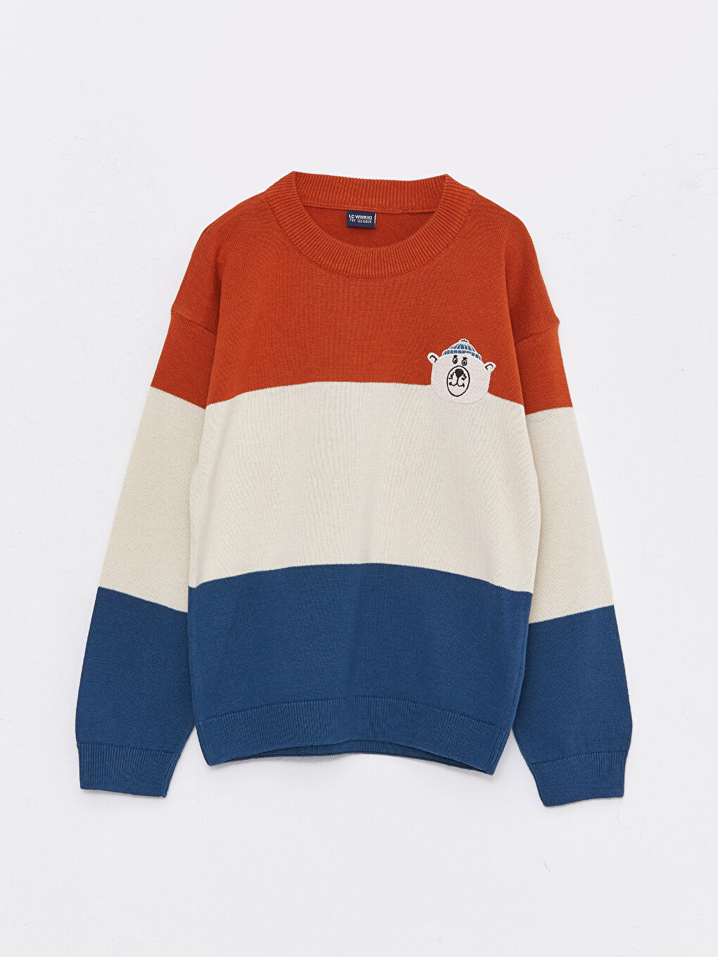 LCW Kids Crew Neck Color Block Long Sleeve Boys' Knitwear Sweater -W2CB73Z4-LXZ