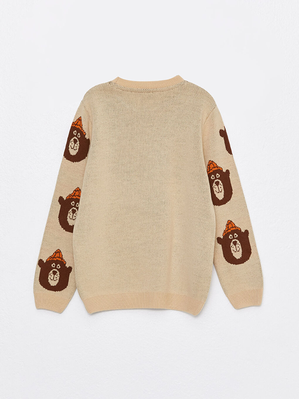 Crew Neck Patterned Long Sleeve Boy Tricot Sweater -W2CB74Z4-FQB