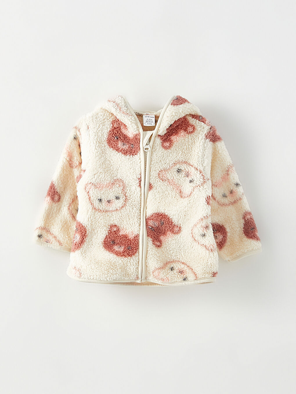 Hooded Long Sleeve Patterned Baby Girl Joggers Set-1