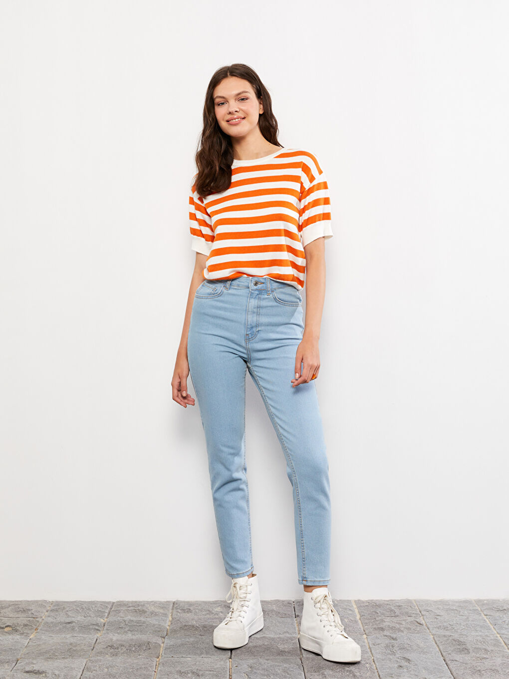 High Waist Slim Fit Women's Jeans-1