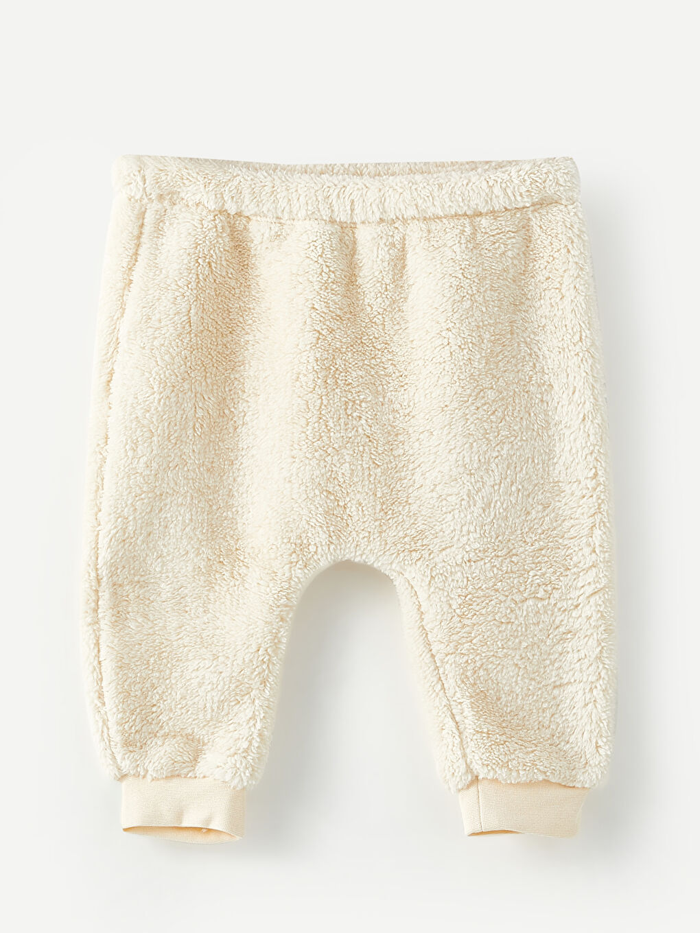 Ekru Bisiklet Yaka Uzun Kollu Nakış Detaylı Kız Bebek Hırka ve Pantolon 2'li Takım-2