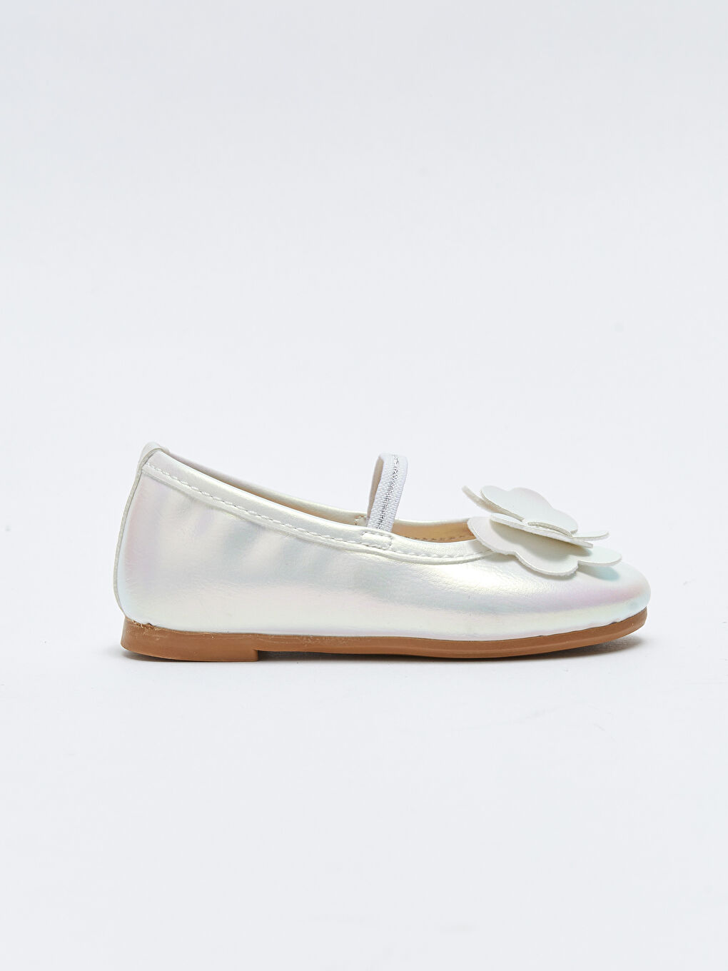 LCW STEPS Shiny Leather Look Bow Detailed Elastic Baby Girl Flats -W2CB95Z1-J5E