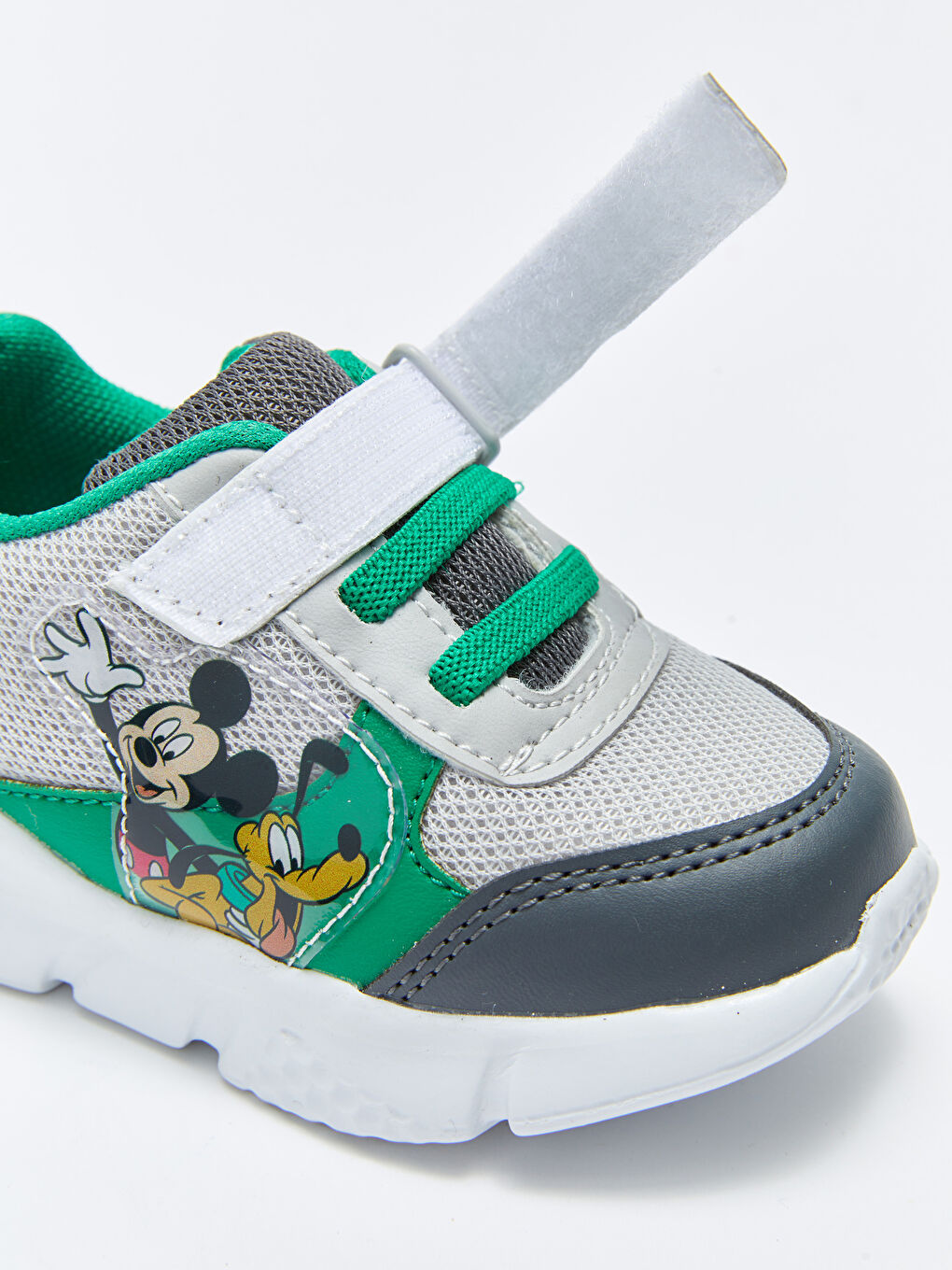 LCW STEPS Gri Mickey Mouse Lisanslı Bağcık ve Cırt Cırtlı Erkek Bebek Spor Ayakkabı - 5