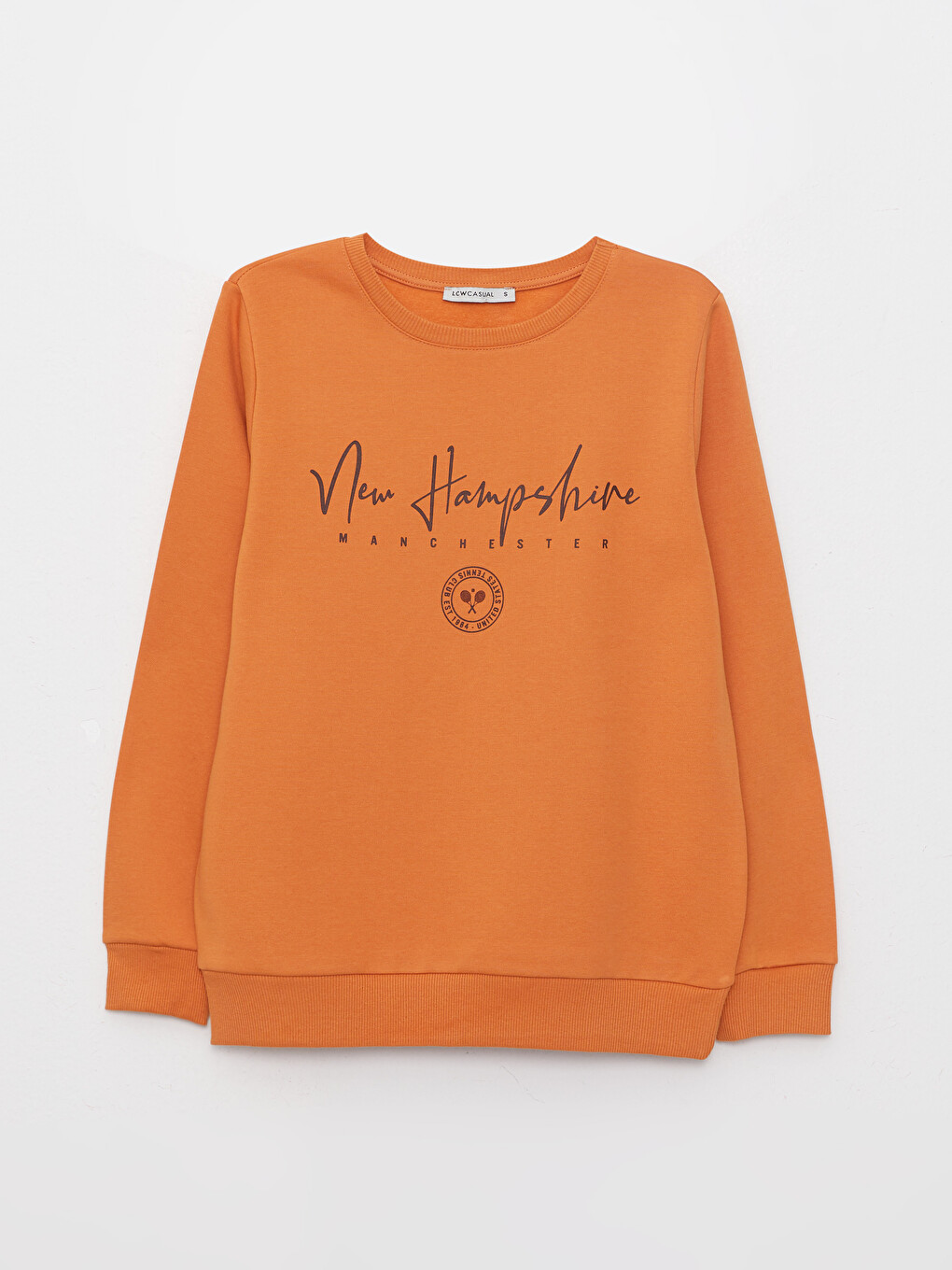 Turuncu Bisiklet Yaka Baskılı Kadın Kalın Sweatshirt-5