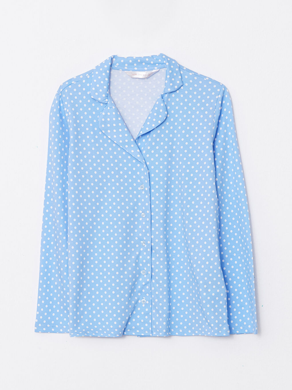 Ensemble de Pyjama pour Femmes à Pois en Coton à Manches Longues et Col de Chemise-7