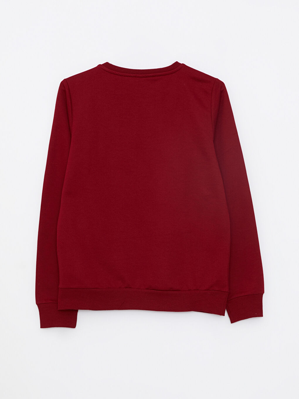 Bordo Bisiklet Yaka Baskılı Uzun Kollu Kadın Sweatshirt-6