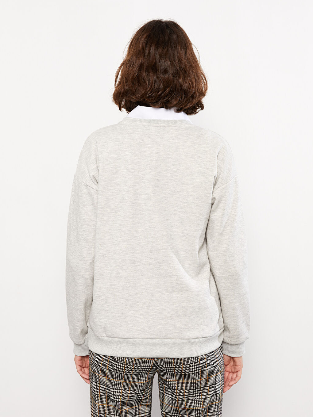 Crew Neck Printed Women's Thick Sweatshirt-4