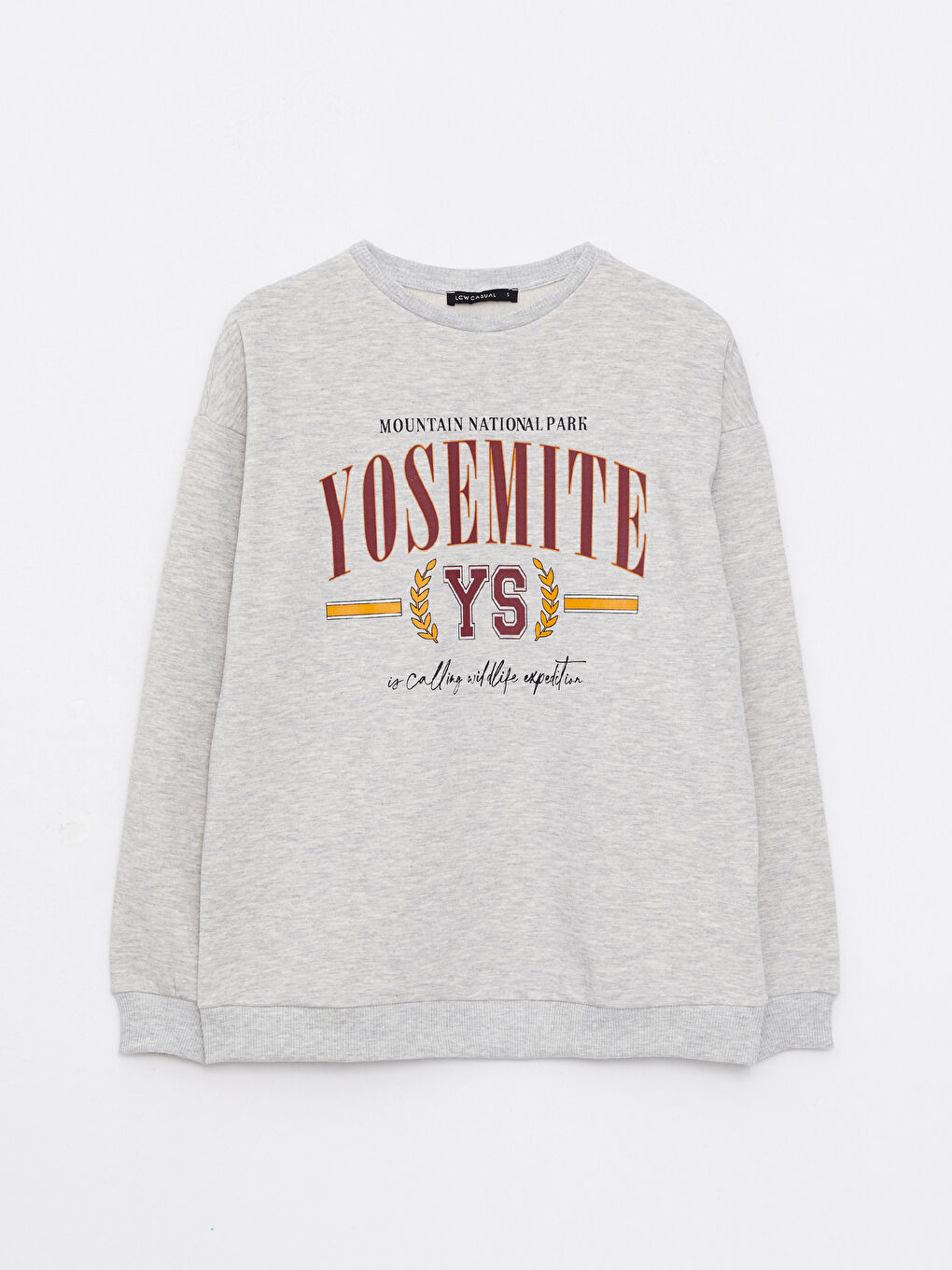 Crew Neck Printed Women's Thick Sweatshirt-5