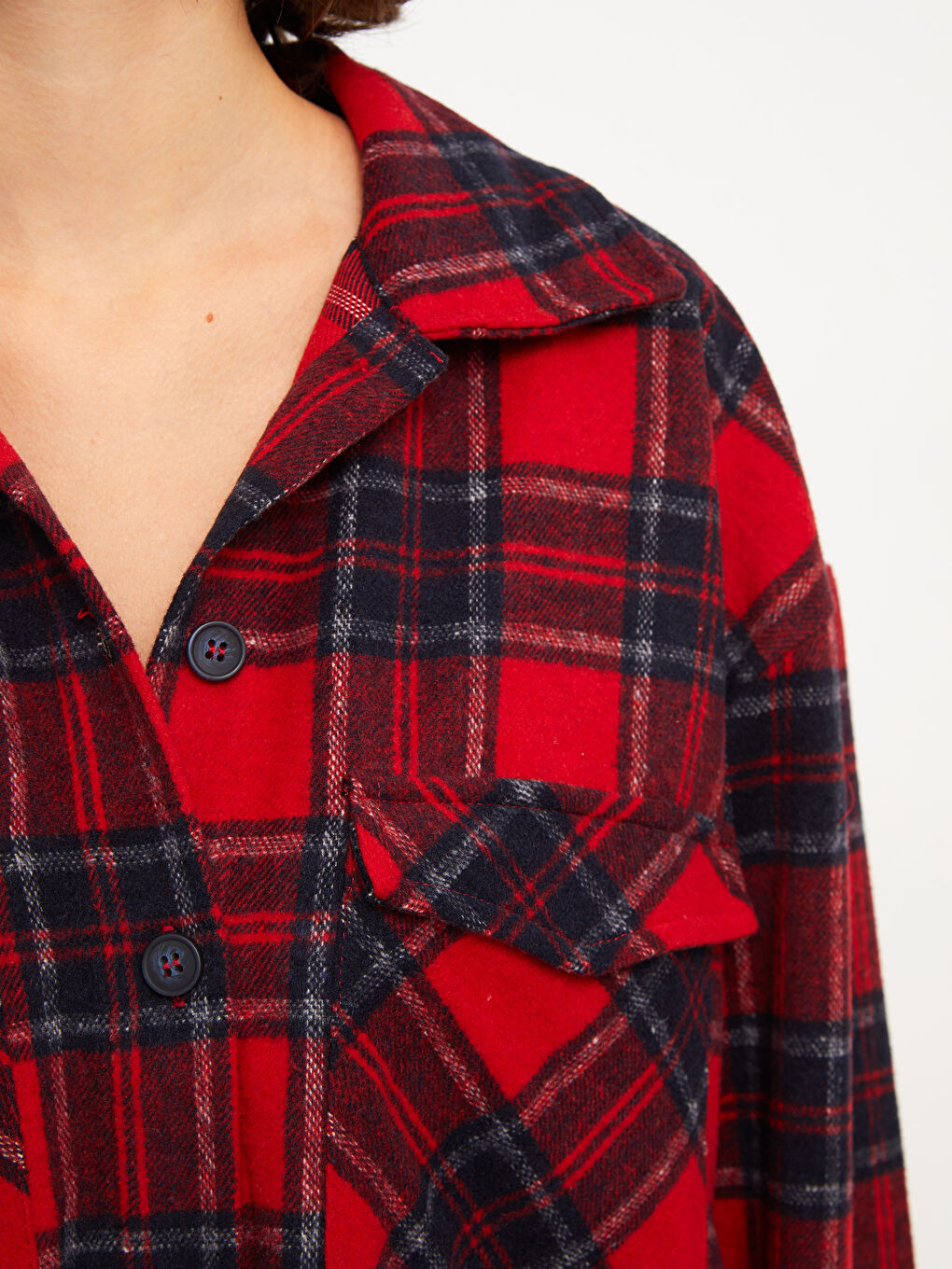 Plaid Long Sleeve Flannel Women Lumberjack Shirt Jacket -W2CC98Z8-SMF