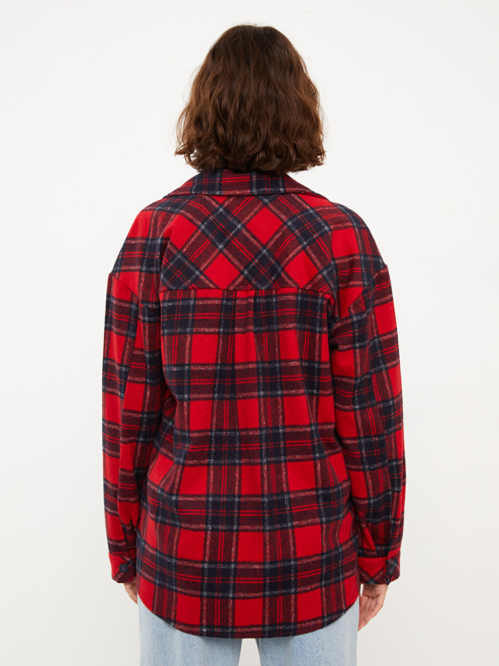Plaid Long Sleeve Flannel Women Lumberjack Shirt Jacket -W2CC98Z8-SMF