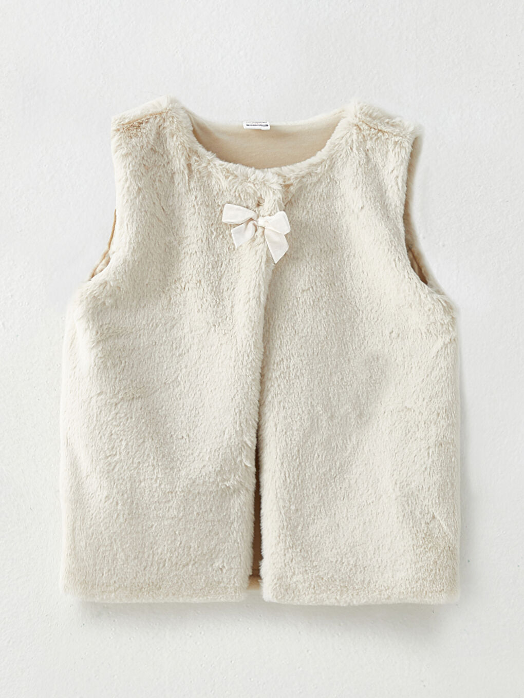 Crew Neck Plush Baby Girl Vest