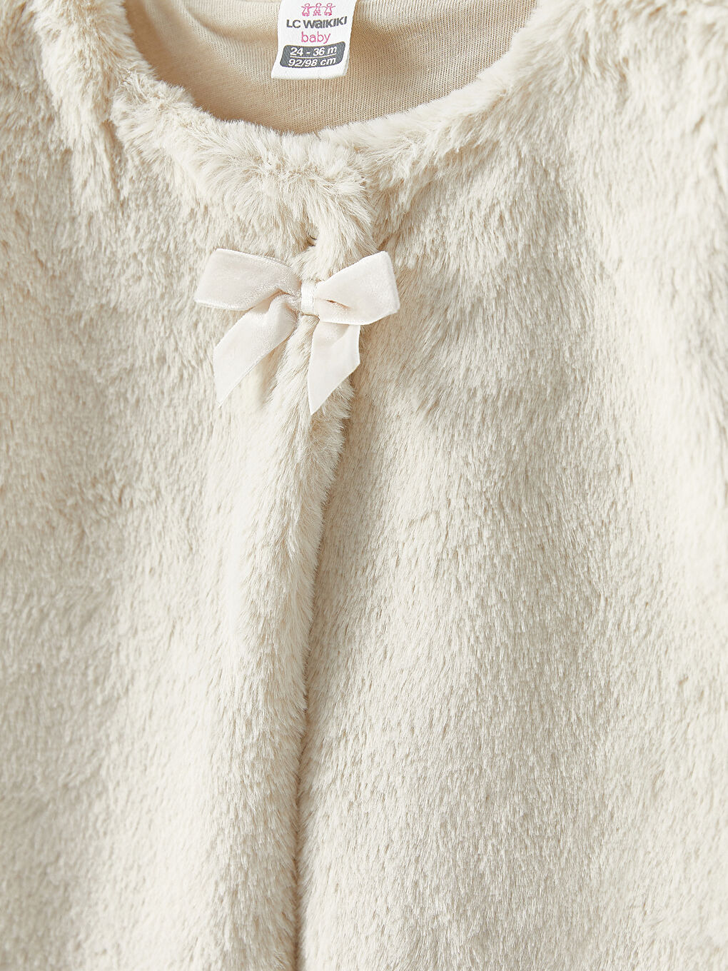 Crew Neck Plush Baby Girl Vest-2