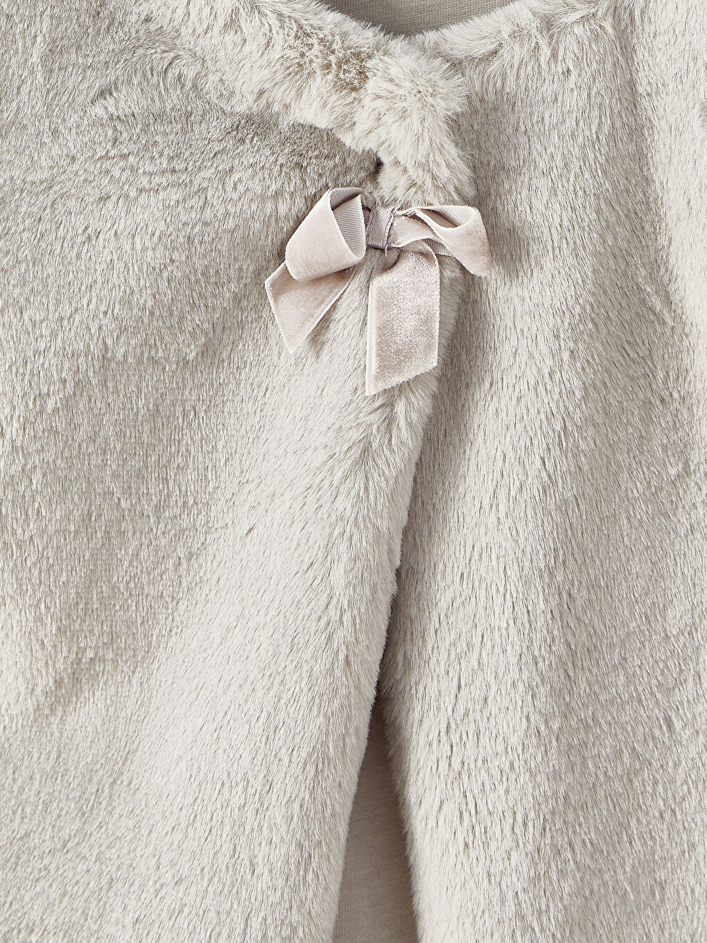 Gri Bisiklet Yaka Pelüş Kız Bebek Yelek-2