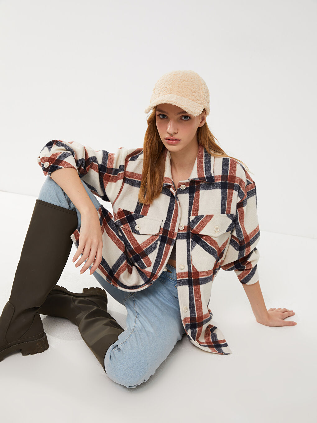 Женщины Коричневый Верхняя рубашка