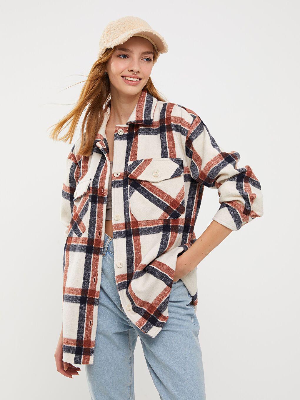 Женщины Коричневый Верхняя рубашка-1