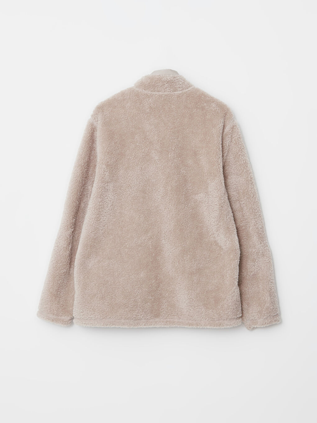 Gri Dik Yaka Uzun Kollu Erkek Polar Hırka-6