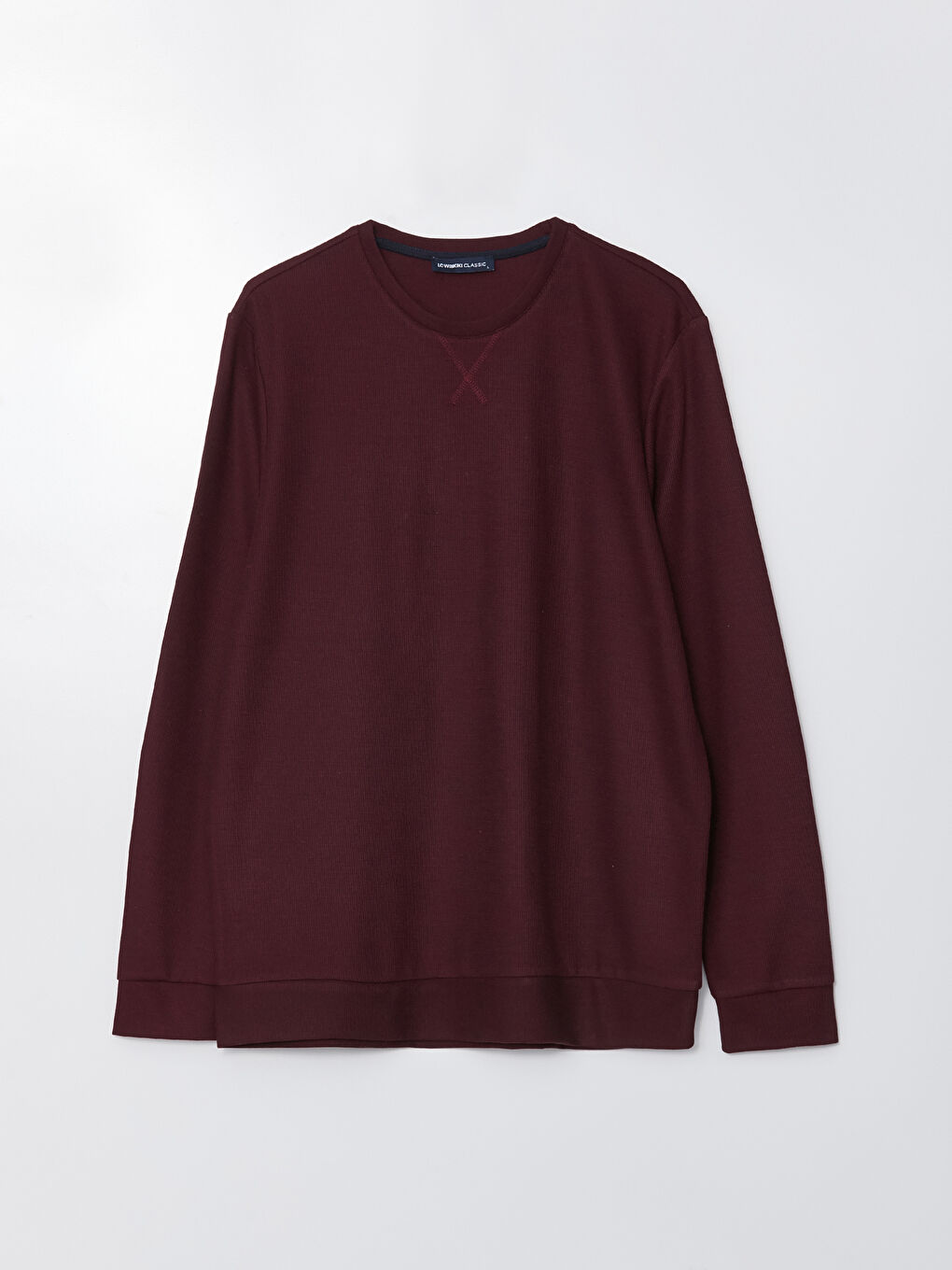 LCWAIKIKI Classic Bordo Bisiklet Yaka Uzun Kollu Erkek Sweatshirt - 5