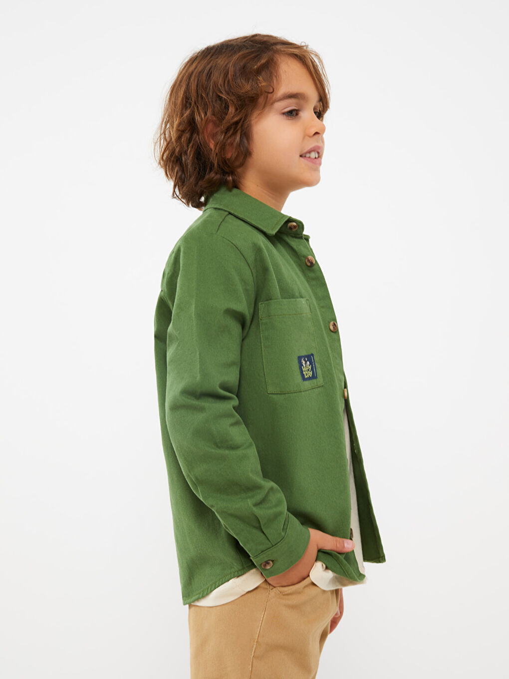 LCW Kids Basic Long Sleeve Twill Boys' Shirt -W2CD75Z4-H7P