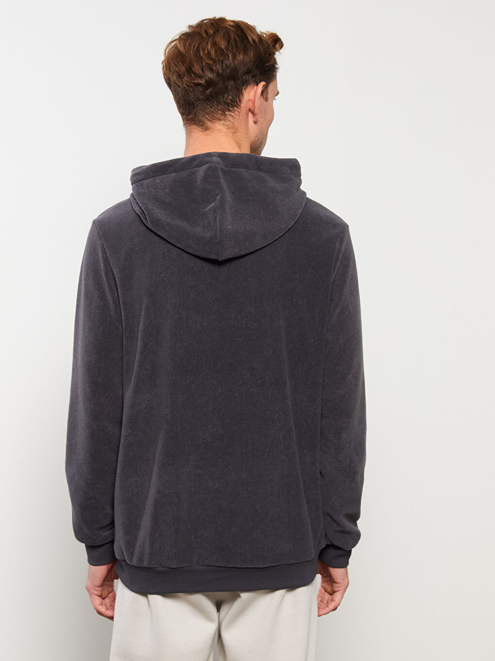 Uzun Kollu Baskılı Erkek Hoodie-4