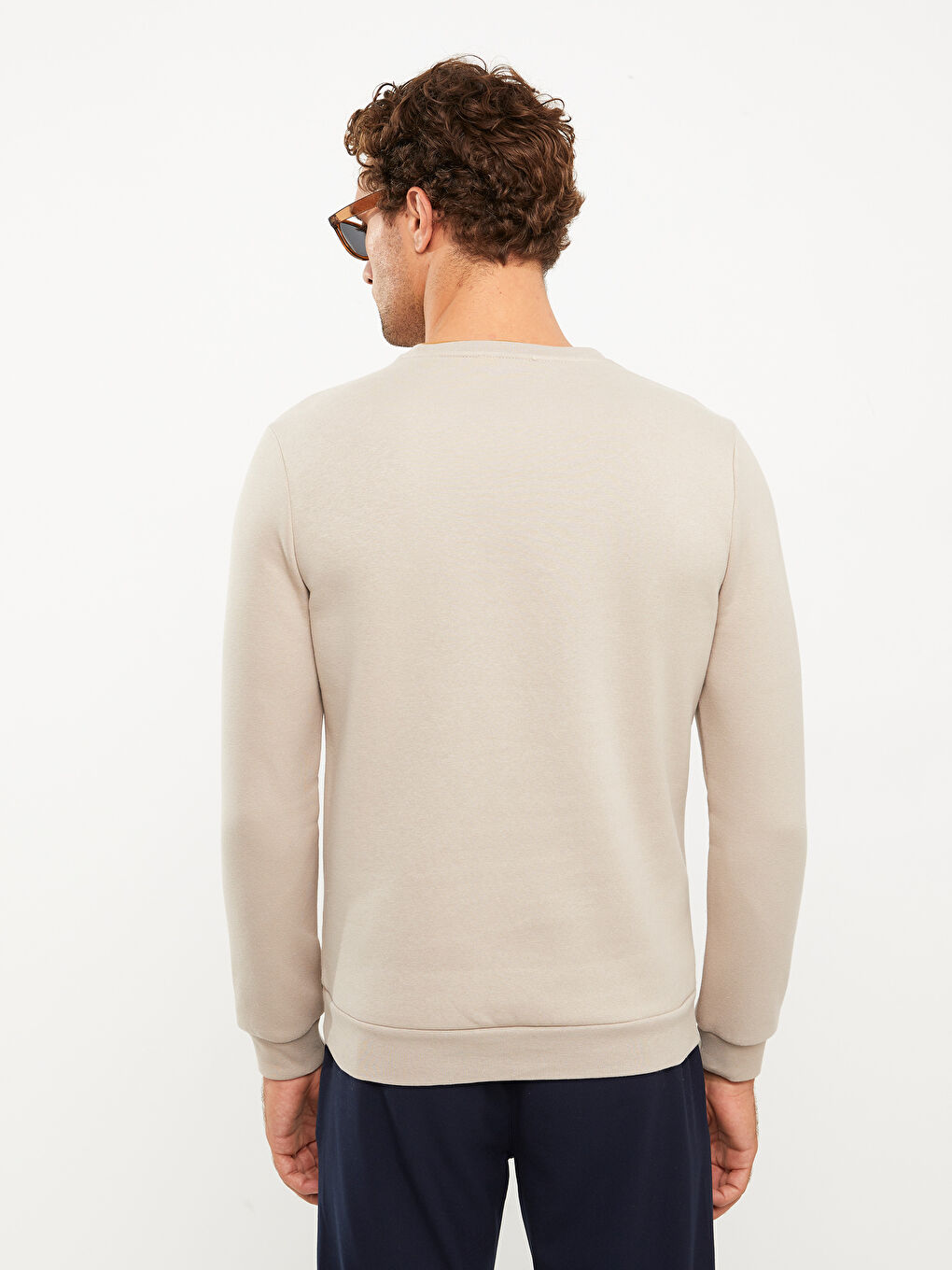 Crew Neck Printed Men's Thick Sweatshirt-4