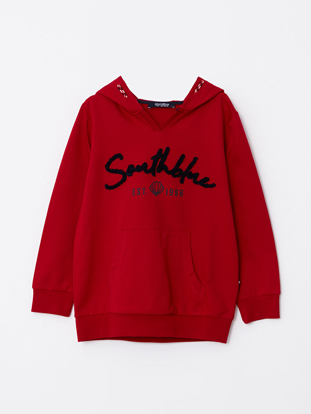 SOUTHBLUE Kırmızı Kapüşonlu Baskılı Uzun Kollu Kız Çocuk Sweatshirt