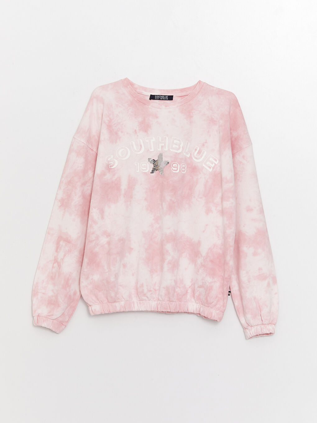 Pembe Bisiklet Yaka Çift Yönlü Payetli Uzun Kollu Kız Çocuk Sweatshirt-2