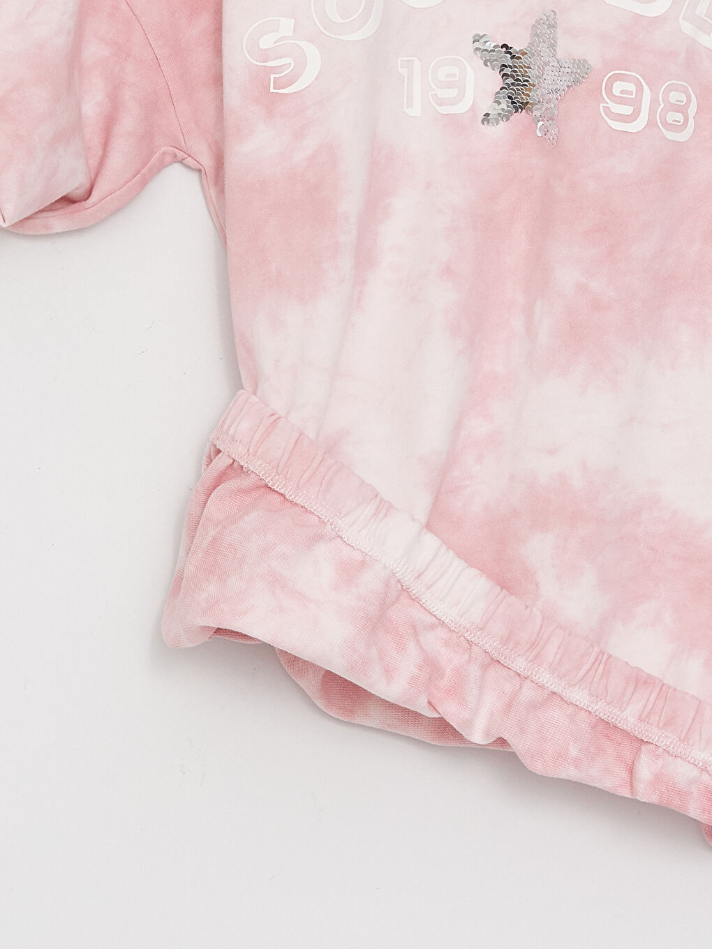 Pembe Bisiklet Yaka Çift Yönlü Payetli Uzun Kollu Kız Çocuk Sweatshirt-4