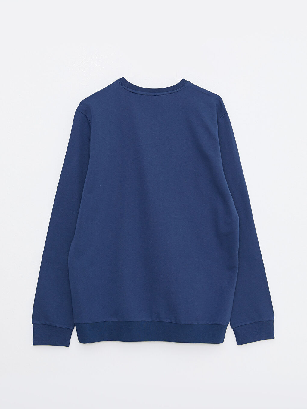 Lacivert Bisiklet Yaka Uzun Kollu Baskılı Erkek Sweatshirt-6