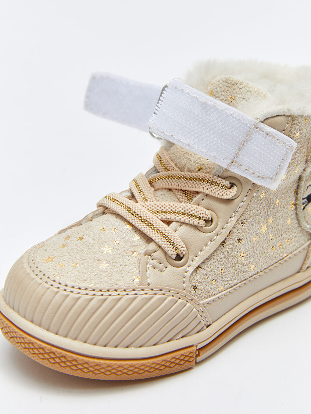 Bej Bağcık ve Cırt Cırtlı Bilek Boy Kız Bebek Spor Ayakkabı-9