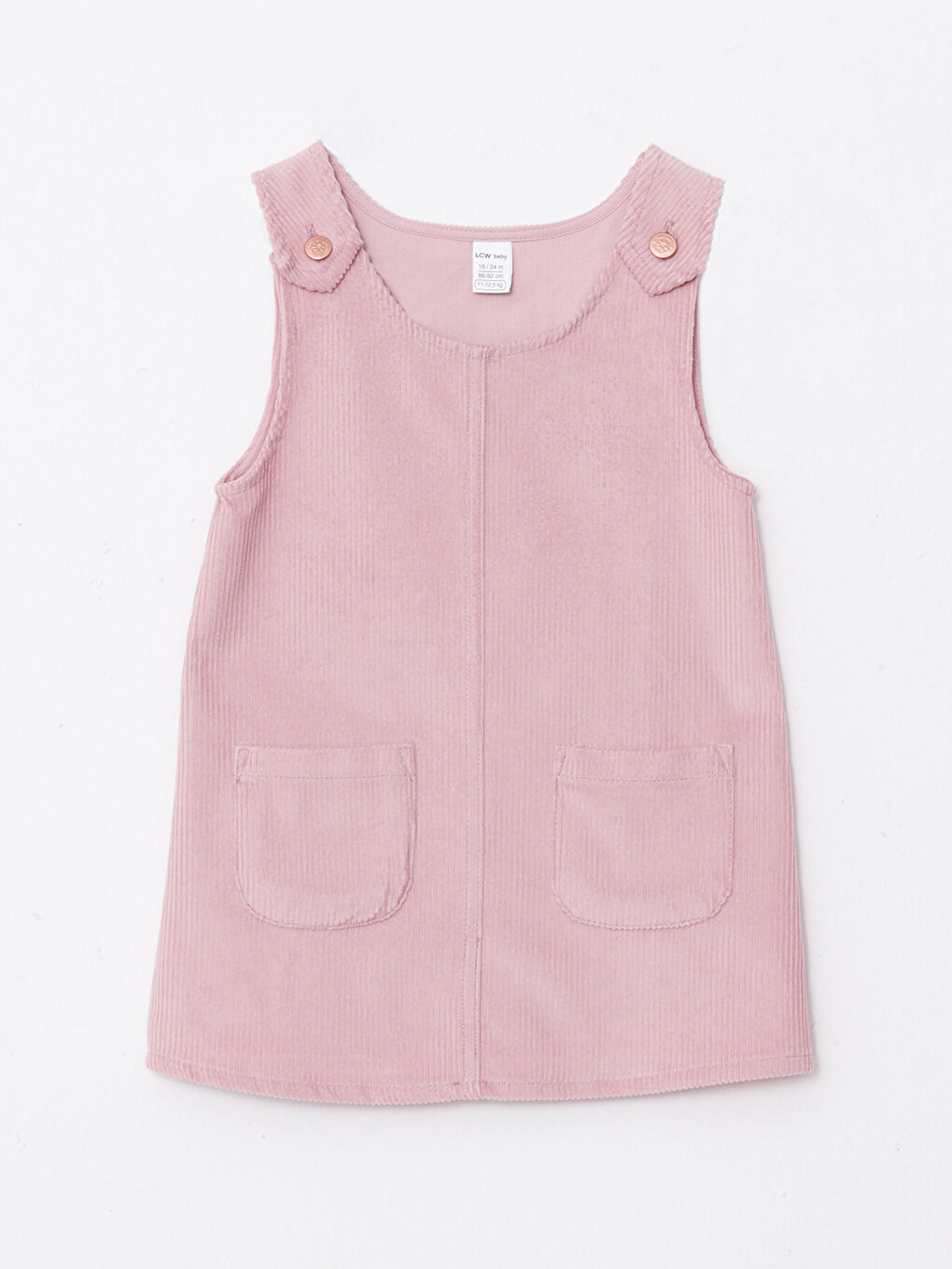 Pembe Bisiklet Yaka Basic Kız Bebek Elbise