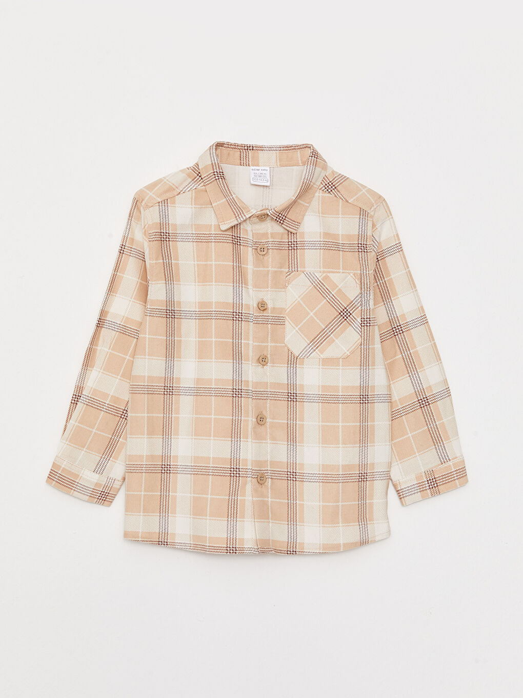 Long Sleeve Checked Velvet Baby Boy Shirt -W2CE57Z1-LKQ
