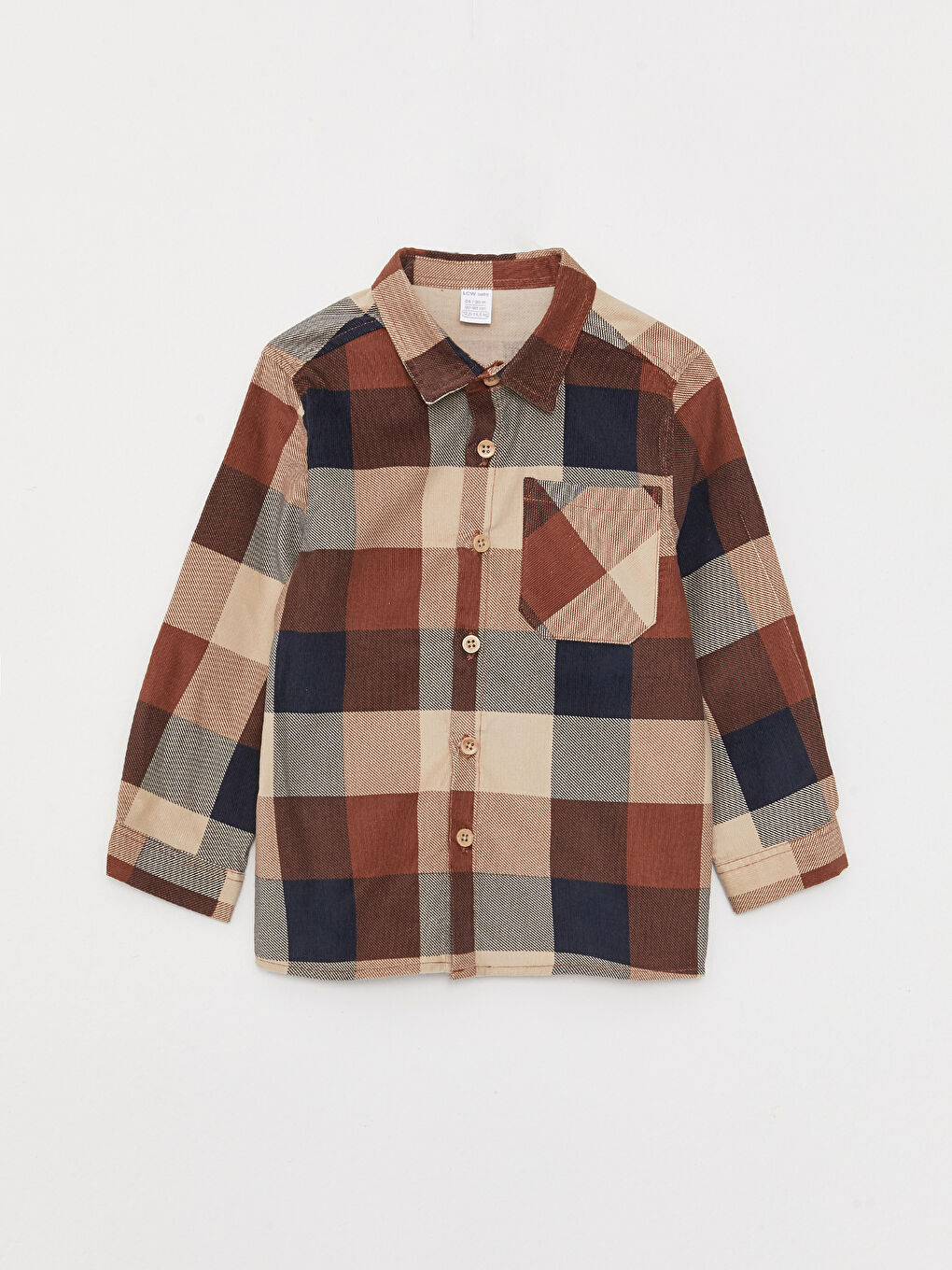 Long Sleeve Checked Velvet Baby Boy Shirt-3