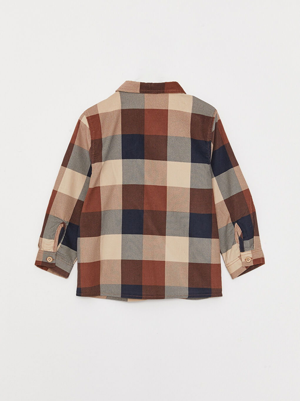 Long Sleeve Checked Velvet Baby Boy Shirt-4