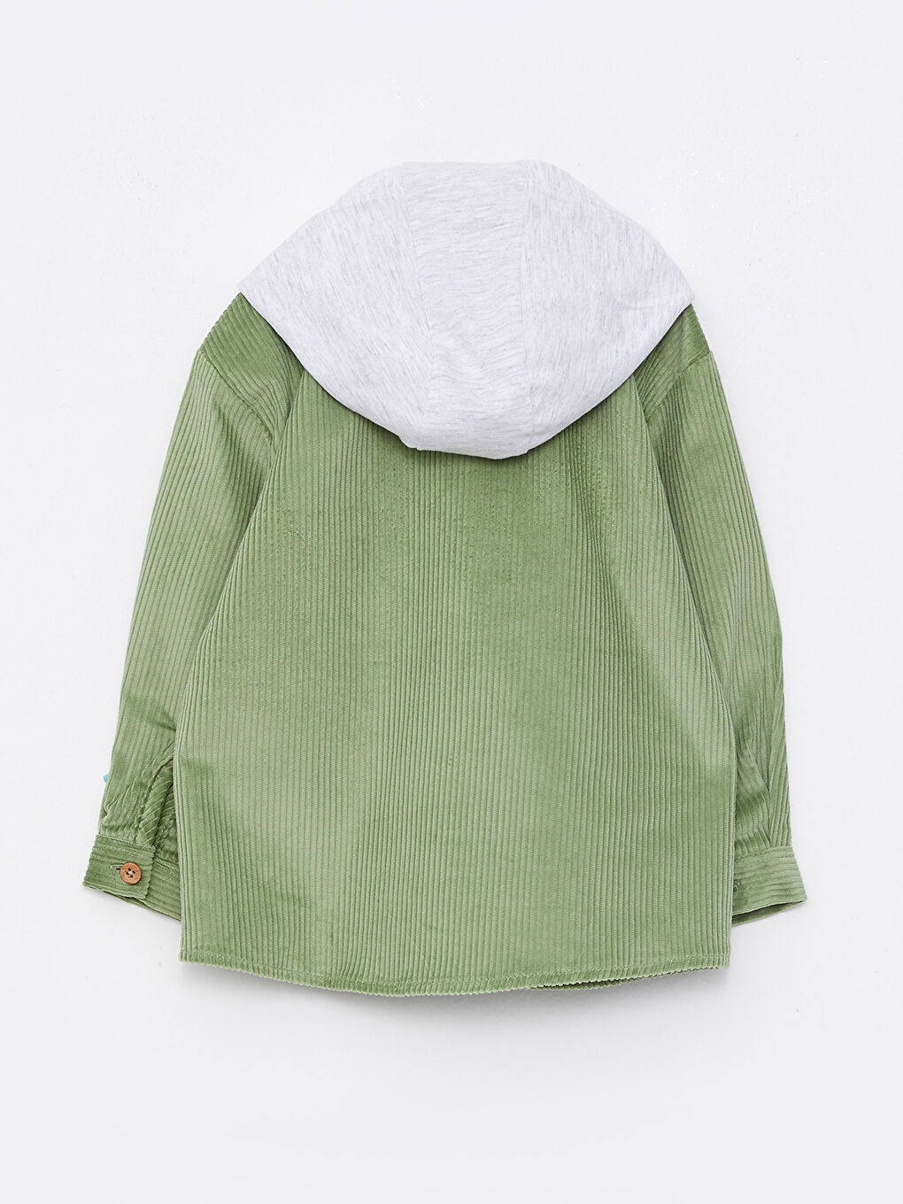 Hooded Long Sleeve Basic Baby Boy Velvet Shirt-4