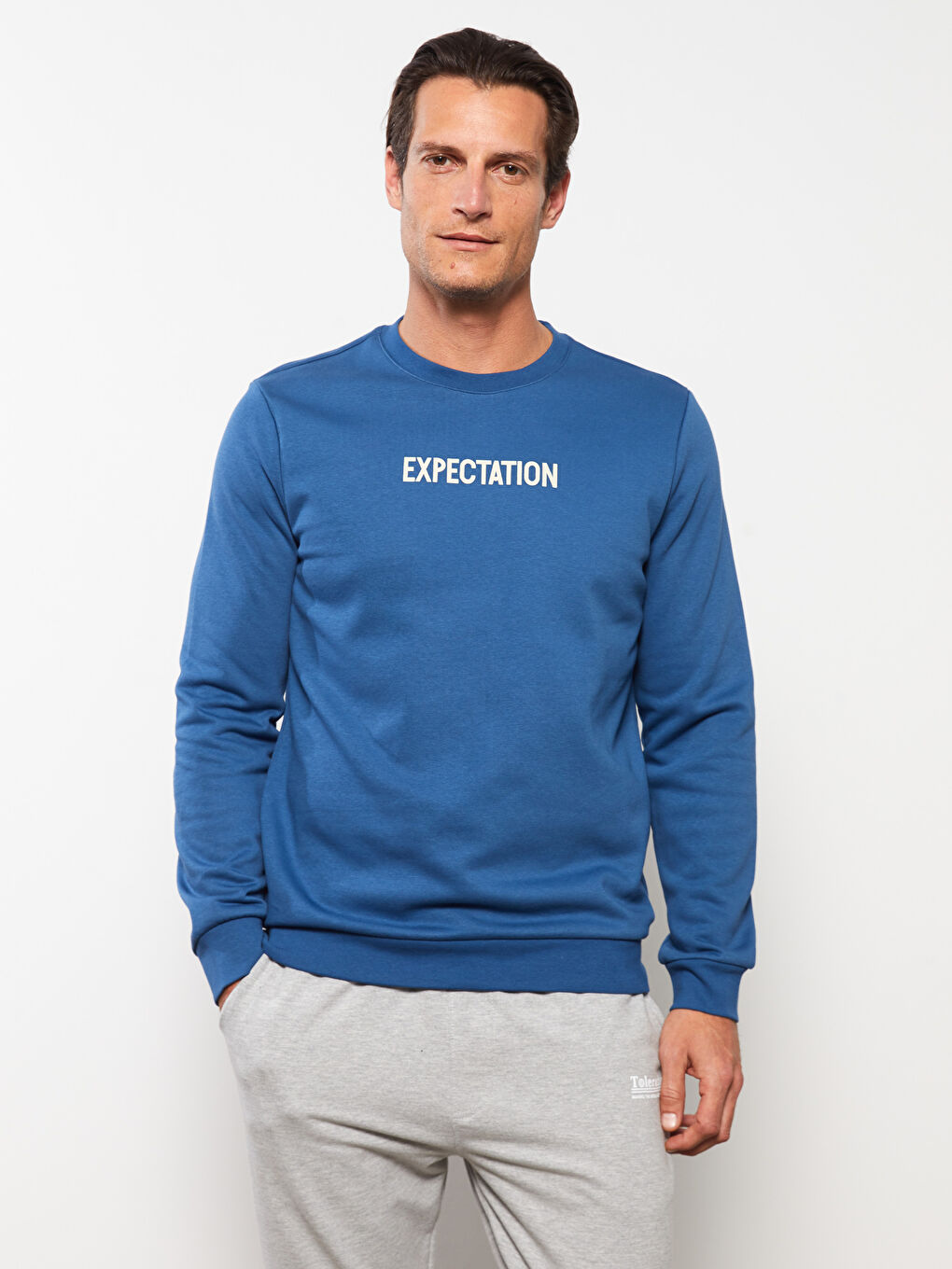 Crew Neck Printed Men's Thick Sweatshirt-1