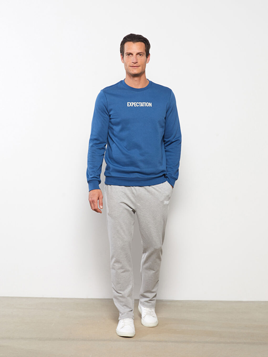 Crew Neck Printed Men's Thick Sweatshirt-2