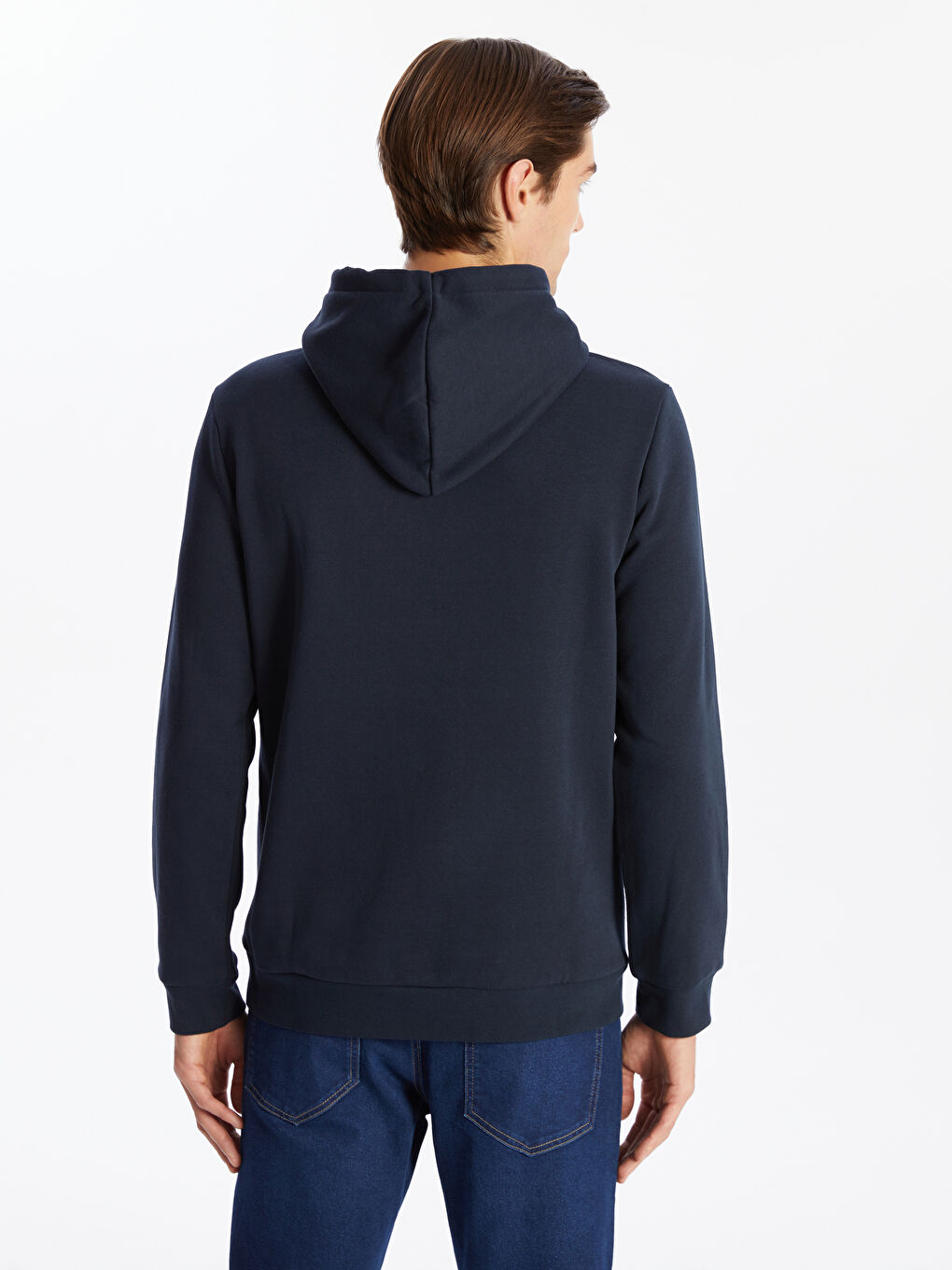 LCWAIKIKI Basic Lacivert Uzun Kollu Erkek Kalın Hoodie - 3