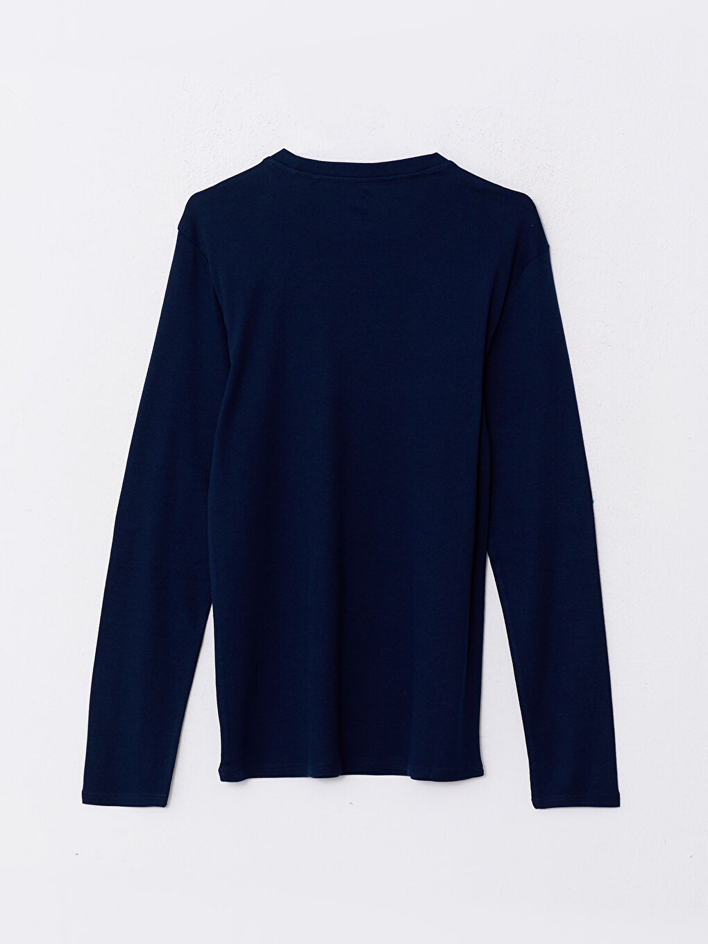 Lacivert Bisiklet Yaka Uzun Kollu Erkek Tişört-6